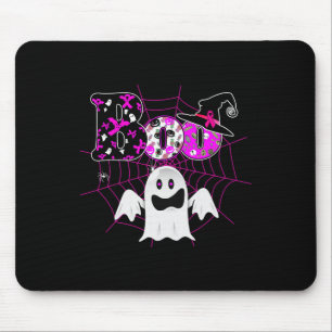 We Wear Pink Witch Hat Boo Ghost Breast Cancer Hal Mouse Mat