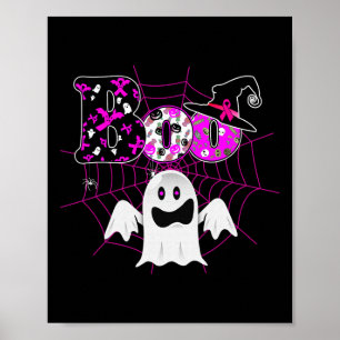 We Wear Pink Witch Hat Boo Ghost Breast Cancer Hal Poster