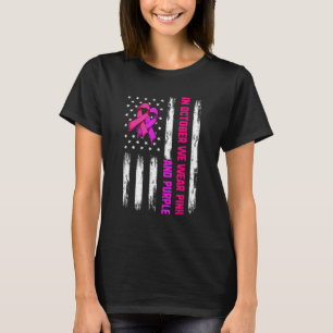 We Wear Purple And Pink In October Shirt, Flag Rib T-Shirt