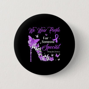 We Wear Purple Butterflies Fibromyalgia Awareness 6 Cm Round Badge