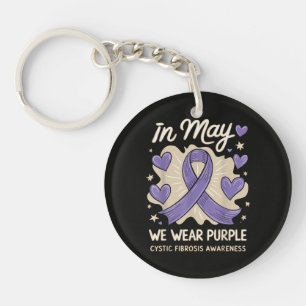 We Wear Purple Cystic Fibrosis Awareness Key Ring