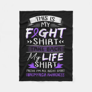 We Wear Purple Fibromyalgia Awareness Ribbon Gift  Fleece Blanket