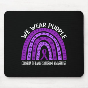 We Wear Purple For Cornelia De Lange Syndrome Awar Mouse Mat