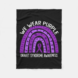 We Wear Purple For Dravet Syndrome Awareness Fleece Blanket