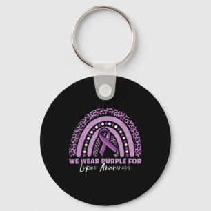 We Wear Purple For Lupus Awareness Key Ring