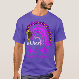 We Wear Purple Migraine Headache Awareness Rainbow T-Shirt