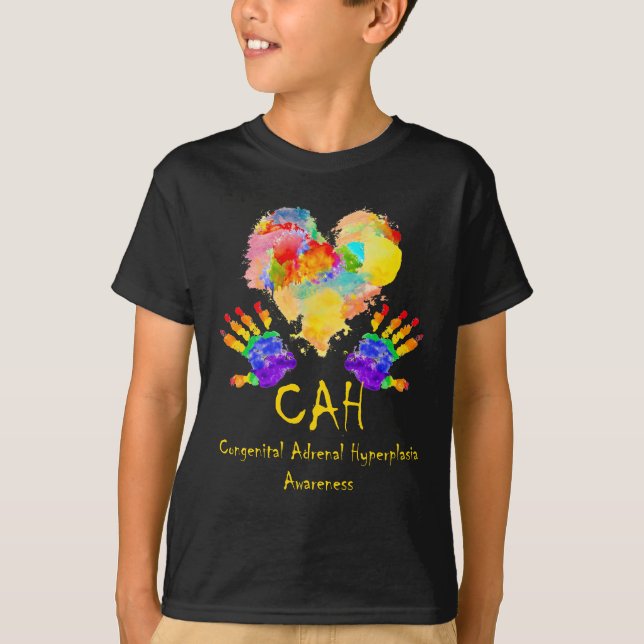 We Wear Rainbow Heart For Congenital Adrenal T-Shirt (Front)