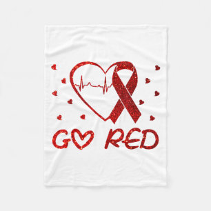 We Wear Red At February Go Red Heart Disease Aware Fleece Blanket