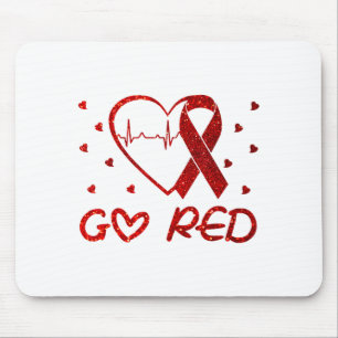 We Wear Red At February Go Red Heart Disease Aware Mouse Mat