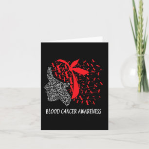 We Wear Red For Blood Cancer Awareness Card