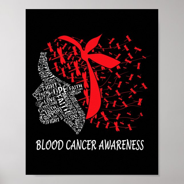 We Wear Red For Blood Cancer Awareness  Poster (Front)