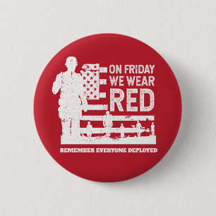 We Wear Red Friday Soldier 6 Cm Round Badge