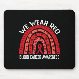 We Wear Red Rainbow For Blood Cancer Awareness Mouse Mat