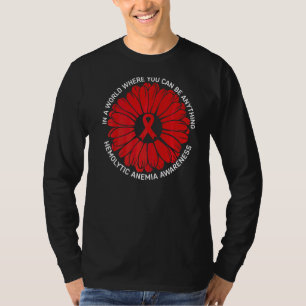 We Wear Red Sunflower Hemolytic Anaemia Awareness T-Shirt