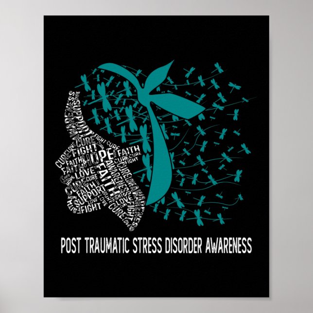 We Wear Teal For Post Traumatic Stress Disorder Aw Poster (Front)
