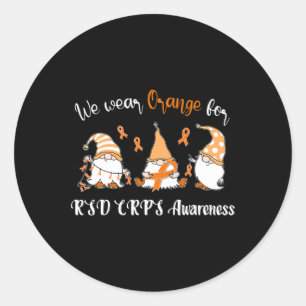 We Wear With Orange For RSD CRPS Awareness Classic Round Sticker