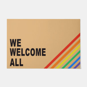 We Welcome All Rainbow Doormat, Best Home Mat