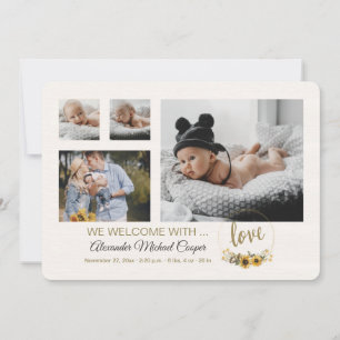 We Welcome With Love Photo Birth Announcement