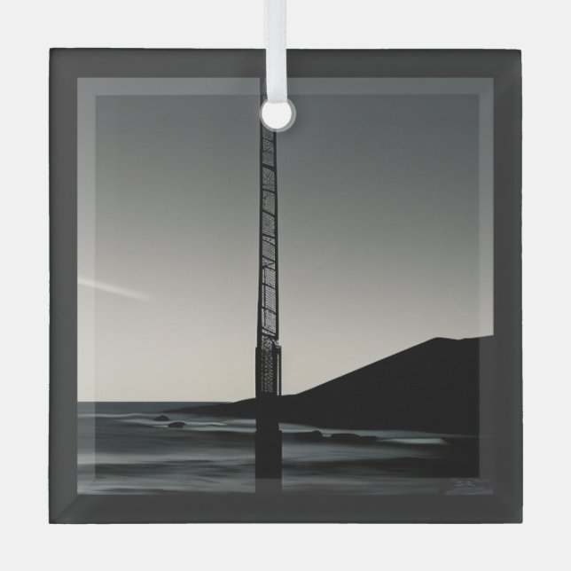 We Were Here glass square ornament (Front)