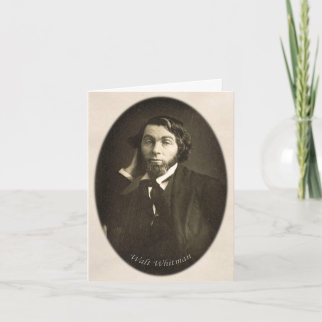 "We Were Together.." Walt Whitman Love Quote Card (Front)