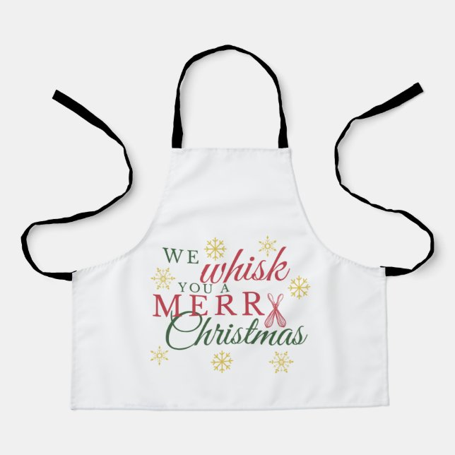 We whisk you a merry Christmas kitchen apron (Front)