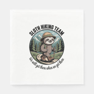 We Will Get There Eventually Sloth Hiker Napkin