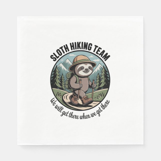 We Will Get There Eventually Sloth Hiker Napkin (Front)