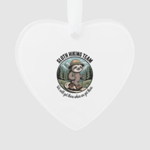 We Will Get There Eventually Sloth Hiker Ornament