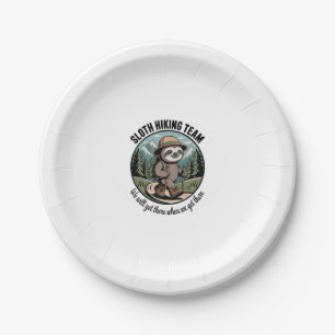 We Will Get There Eventually Sloth Hiker Paper Plate