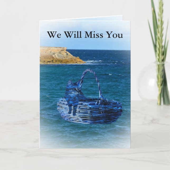 We will Miss You, Cat Sea Adventure Farewell Card (Front)