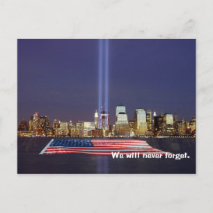We Will Never Forget 9-11 Tribute Postcard