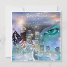 We Will Never Forget in Memory of 911 Tribute Card