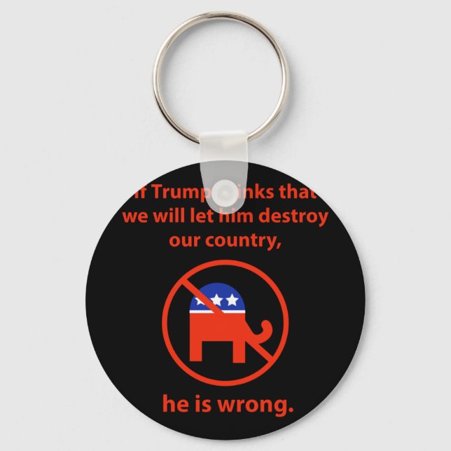 We Will Not Let Him Destroy Our Country  Key Ring (Front)