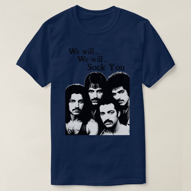 We will SOCK YOU Classic Rock Cursed Music Tee PAR (Design Front)
