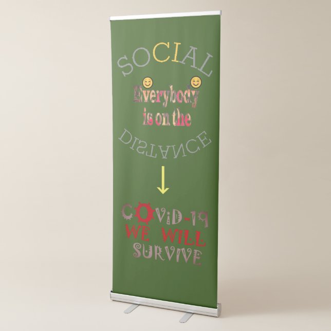 We Will Survive COVID-19: A Message of Resilience  Retractable Banner (3/4)