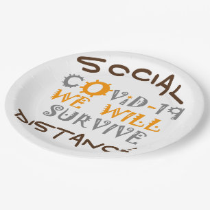 We Will Survive COVID-19 –  Strength & Resilience Paper Plate