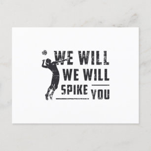 We Will We Will Spike You Beach Ball Volleyball Postcard