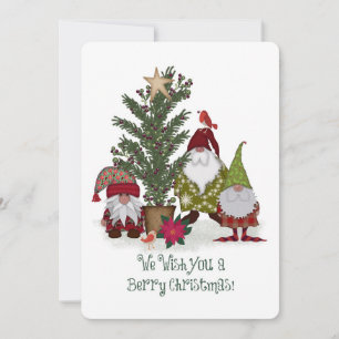 We Wish You A Berry Christmas! Gnomes Holiday Card