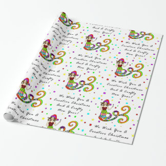 We Wish You A Creative Christmas Mermaid Wrapping Paper