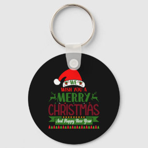 We Wish You A Merry Christmas And Happy New Year. Key Ring