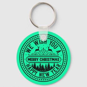We Wish You A Merry Christmas And Happy New Year Key Ring
