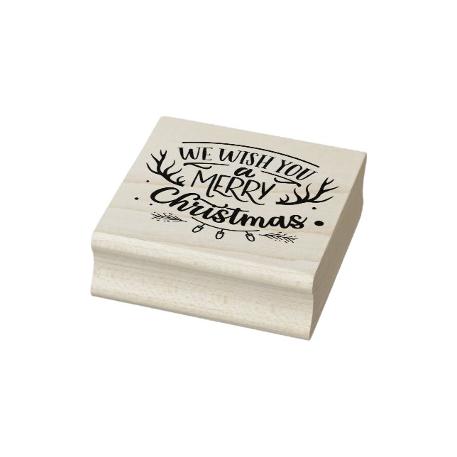 We Wish You A Merry Christmas Card Rubber Stamp (Stamp)