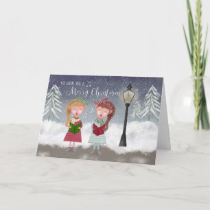 We Wish You a Merry Christmas Carolers Card