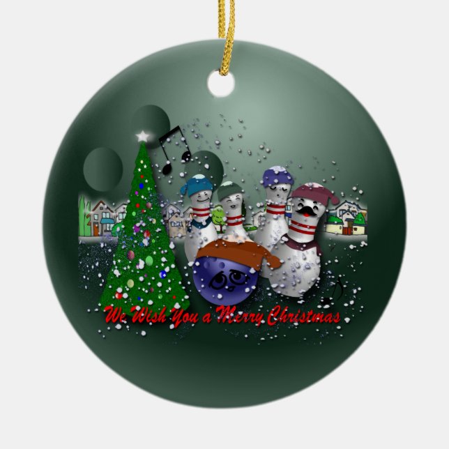 We Wish You a Merry Christmas Ceramic Tree Decoration (Front)
