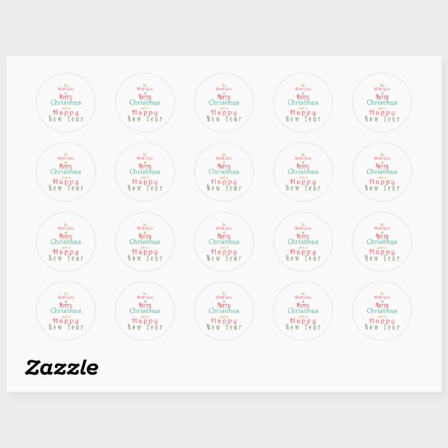 "We Wish You a Merry Christmas"  Classic Round Sticker (Sheet)