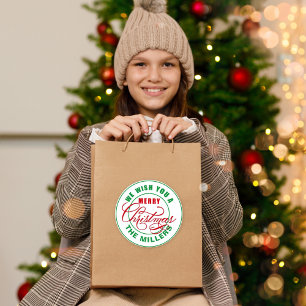 We Wish You A Merry Christmas Classic Round Sticker