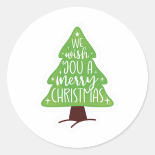 We Wish You a Merry Christmas Classic Round Sticker