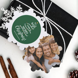 We wish you a Merry Christmas Custom Photo  Tree Decoration Card