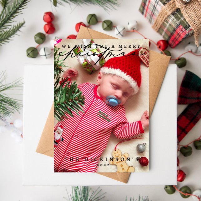 We Wish You A Merry Christmas Family Christmas Hol Holiday Card (Creator Uploaded)