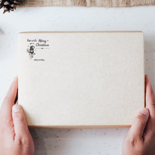 We wish you a Merry Christmas gnome gift tag Rubber Stamp